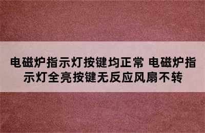 电磁炉指示灯按键均正常 电磁炉指示灯全亮按键无反应风扇不转